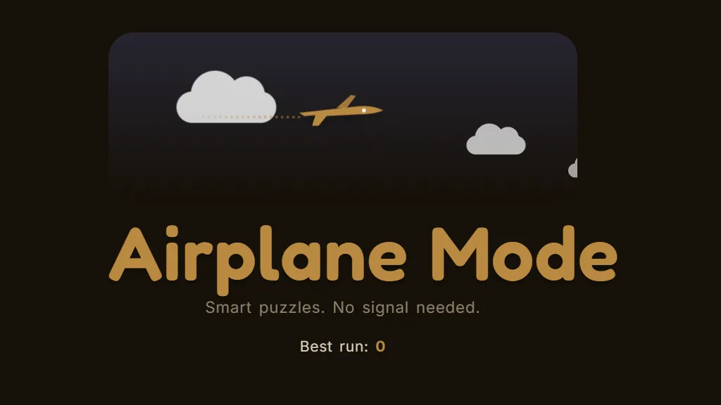 Airplane Mode Beta puzzle stage on a phone-sized layout